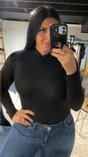 Load image into Gallery viewer, Black Ribbed Turtleneck Bodysuit - daxl Boutique

