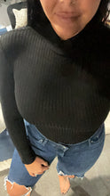 Load image into Gallery viewer, Black Ribbed Turtleneck Bodysuit - daxl Boutique
